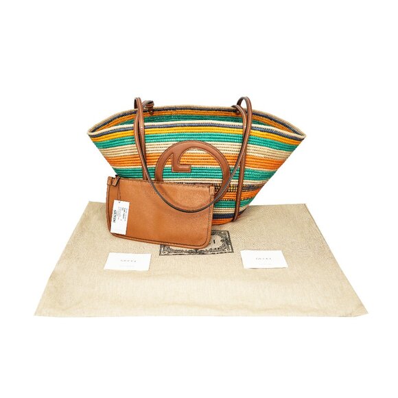 Gucci Raffia Round Interlocking G Tote with Pouch - Picture 5 of 10